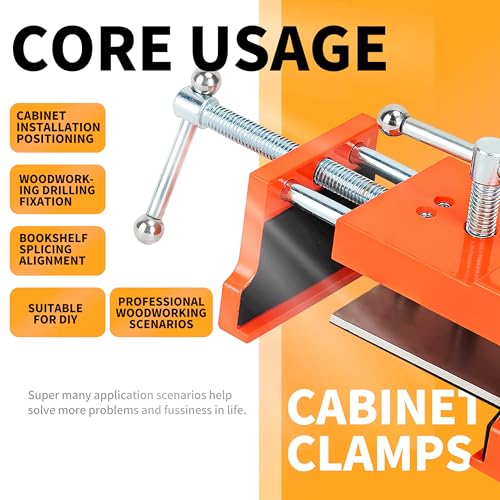 Cabinet Clamp 1 pcs - Cabinet Panel Frame Alignment Tool and Mounting Piece with Pilot Holes, Hex Wrench and Three Adhesive Protective Pads. - size: 1pcs