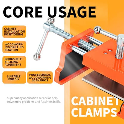Cabinet Clamp 1 pcs - Cabinet Panel Frame Alignment Tool and Mounting Piece with Pilot Holes, Hex Wrench and Three Adhesive Protective Pads. - size: 1pcs