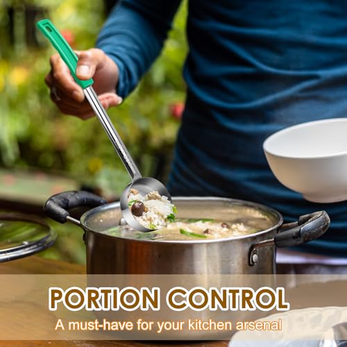 4 Ounce Solid Stainless Steel Portion Control Ladle Spoon - 4Pcs Pizza Sauce Serving Spoons Portion Ladle for Sauces, Perfect for Weight Watchers, Buffets, Parties - style: Solid