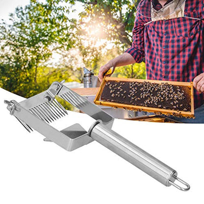 17 Tines Adjustable Honey Uncapping Fork Stainless Steel Honeycomb Honey Scraper,Beekeeping Honey Fork Shovel Tool