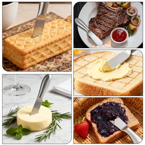 2 Pcs Cheese Spreader Knives, Stainless Steel Spreader Knife Set Little Cheese Spreaders Knives Charcuterie Utensils Butter Knife Spreaders for Sandwich Appetizers Jam Pastry Making