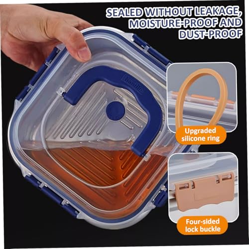 Gcroet 2PCS Stainless Steel Containers with Lids, 1.8L Airtight Marinade Container with Handle & Buckle Oven Safe for Roasting, Brining, Meal Prep, Storing...