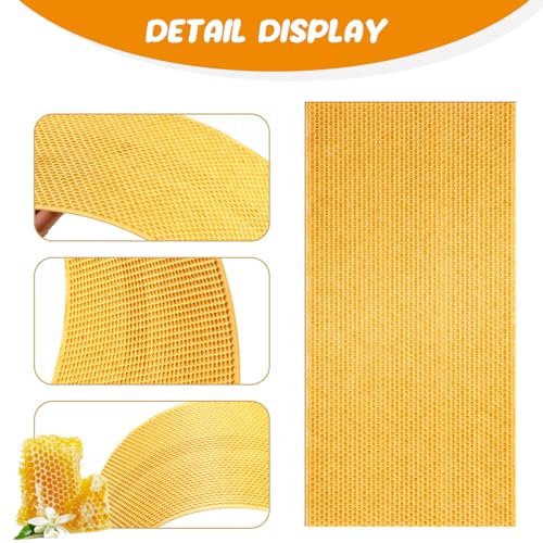 20 Pcs Beehive Waxed Coated Wax Foundation for Bee Frames Plastic Portable Honeycomb Sheet Beeswax Coated Foundation Sheet Beehive Equipment Fit Deep Frame (Yellow) - color: Yellow