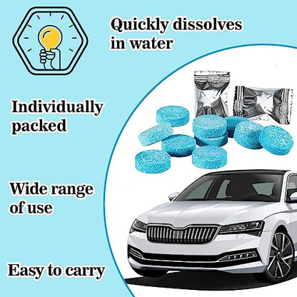 Sukh Car Windshield Washer Tablets - Washer Fluid Tablets Glass Cleaner Concentrate Car Windshield Wiper Fluid Car Windshield Cleaner Automotive Glass Cleaner