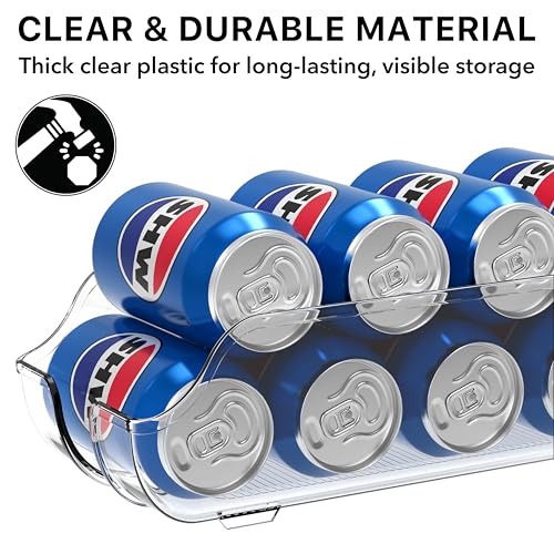 Simple Houseware Soda Can Organizer and Dispenser for Refrigerator / Pantry, Clear, Set of 6 - size: 6 Pack, style: Standard Can