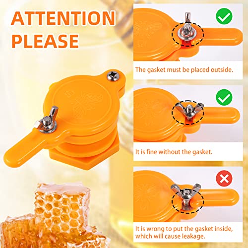 2Pcs Honey Gate Valve for 5 Gallon Bucket, Bee Honey Extractor Tap, Nylon Honey Bucket Gate for Honey Equipment Beekeeping Supplies