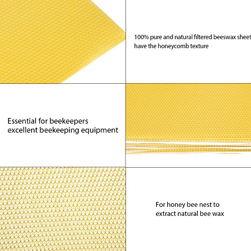 30Pcs Beekeeping Nest Foundation Beeswax Paper Sheets, Natural Honeycomb Wax Foundation for Bee Frames, Beekeeper Equipment, Golden Yellow Sweet Scent New