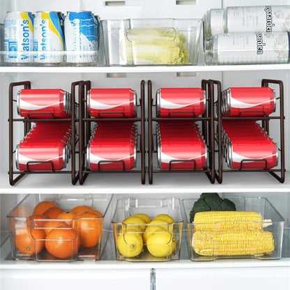 MOOACE 4 Pack Can Dispenser Rack, Stackable Can Storage Organizer Holder for Canned Food Kitchen Cabinet Pantry Countertop, Bronze - color: Bronze