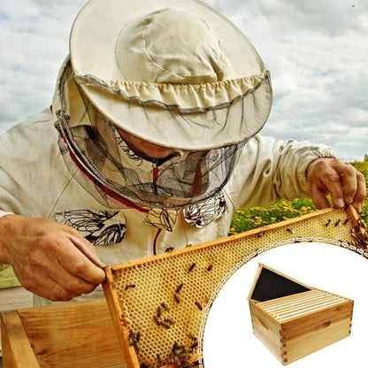 10-Frame Langstroth Deep Brood Bee Hive Box, Dipped in Beeswax, Includes Wooden Frames & Waxed Foundations, Unassembled for Beginner Beekeepers - style: Deep Box