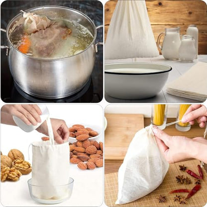 MyLifeUNIT Soup Bags, Cotton Mesh Bag for Cooking, 16" x 20", Set of 4 - size: 16 x 20 Inch