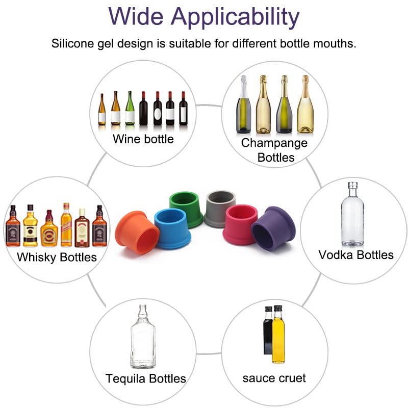 Airtight Seal & Reusable Silicone Wine/Beer Saver Bottle Stopper Covers - Easy to Use and Clean (Blue/Red, 2) - color: Blue/Red