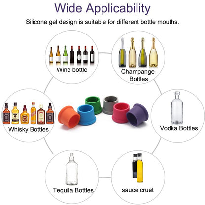 Airtight Seal & Reusable Silicone Wine/Beer Saver Bottle Stopper Covers - Easy to Use and Clean (Blue/Red, 2) - color: Blue/Red