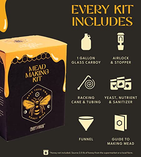 Craft A Brew - Mead Making Kit – Reusable Make Your Own Mead Kit – Yields 1 Gallon of Mead - style: Mead Making Kit