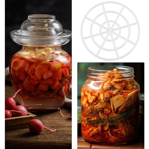 VOSAREA 5PCS Fermentation Weights Wide Mouth Fermenting Jar Pickle Can Mesh Presser Break Resistant Mesh Press Lightweight Pickle Canning Accessories