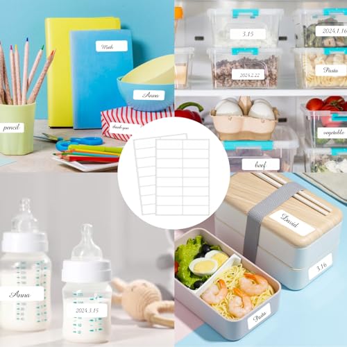 Blank Removable Labels, 1x3 Inch White Freezer Labels for Food Containers, Freezer Label to Write on/Waterproof - 240Pcs - color: White, size: 1*3 inch- 240 PCS