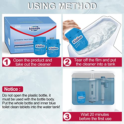 KIISIISO Toilet Bowl Cleaners-9 Bottles, Blue Toilet Bowl Cleaner Tablets in Bottles with Sustained-Release Technology, Upgraded Automatic Cleaning Solution Prevent Stain Build Up, 63.5 oz - size: 1 Count (Pack of 9)