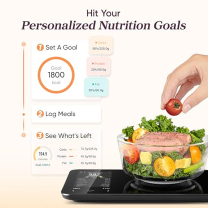 Cosori Smart Food Scale with Nutritional Calculator, USB Rechargeable, 11lb | AI Food Scan, Barcode Scan, 50 Food Preload, Free APP with 19 Nutrients, Calorie & Macro Tracking for Weight Loss