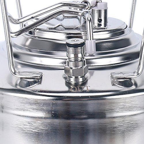 Stainless Steel 1.6 Gallon Mini Ball Lock Keg System For Small Batch HomeBrewing Beer Brewing Strap Handle (6L)