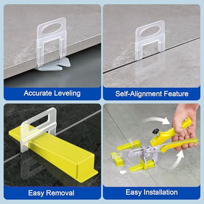 DGSL Tile Leveling System, 500-Piece 1/16" Tile Spacers Clips Tile Tools, Tile Installation Tools for Professional Ceramic Tile and Stone Installation - size: 1/16 Inch*500 Piece