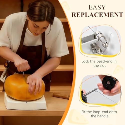 Replacement Cheese Cutting Wires Compatible with Boska Cheese Commander Pro/Pro+, Stainless Steel Cutter Wire Replacement, Fit & Easy to Install for Hard or Semi Hard Block Cheddar & Gouda(6 Pack)