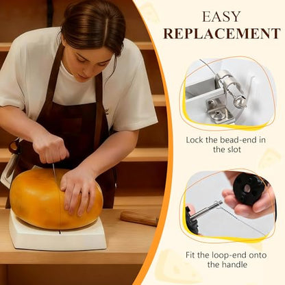 Replacement Cheese Cutting Wires Compatible with Boska Cheese Commander Pro/Pro+, Stainless Steel Cutter Wire Replacement, Fit & Easy to Install for Hard or Semi Hard Block Cheddar & Gouda(6 Pack)