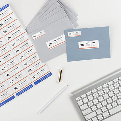Avery Easy Peel Printable Address Labels with Sure Feed, 1" x 2-5/8" Customizable Stickers, White, 750 Blank Mailing Labels, Great for Mailing, Shipping, and More (8160) - size: 1" x 2-5/8"