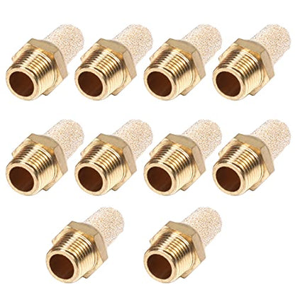 Othmro 10pcs Brass Hex Socket Pipe Fitting, Female Thread Hose Adapter Connector Fit for 0.37" Tubes Pipe Plug Fitting Assortment Set for Garden Pipe Pneumatic Solenoid Valve Gold - size: 10pcs 9.5mm/0.37"