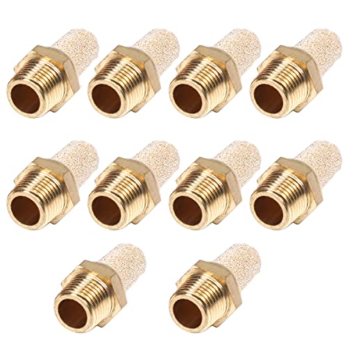 Othmro 10pcs Brass Hex Socket Pipe Fitting, Female Thread Hose Adapter Connector Fit for 0.37" Tubes Pipe Plug Fitting Assortment Set for Garden Pipe Pneumatic Solenoid Valve Gold - size: 10pcs 9.5mm/0.37"