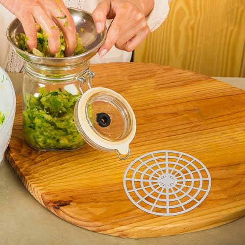 KESYOO 5 x 4.7 Inch Plastic Fermentation Weights Round Vegetable Press Plates Glass Jar Fermentation Kit for Home and Outdoor
