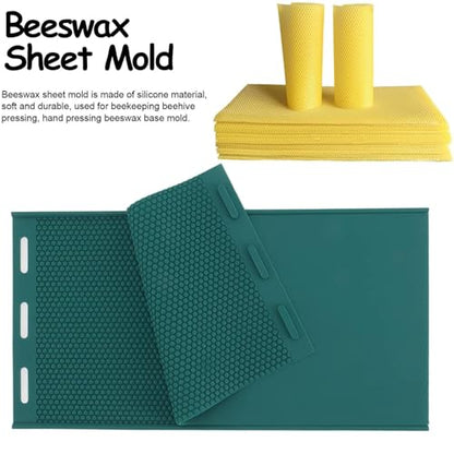 2Pcs Beehive Waxed Coated Foundation Sheet, DIY Beeswax Press Mold Light Weight Beehive Foundation Sheet for Bee Farmgarden breeding