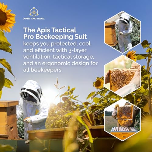 Pro Full-Length Beekeeper Suit for Men & Women, Ventilated Cotton Mesh, Protective Bee Keeper Suits for Hive Inspections - size: X-Large