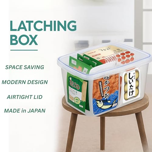 Lustroware Jumbo Food Storage Container Set of 2 with Lids – 12 & 17 Quart Airtight Latching Boxes, Heavy-Duty Stackable Bins for Rice, Flour, Pet Food, Closet, Pantry, Kitchen, Pantry, Made in Japan