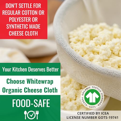 Cheesecloth | Nut Milk Bag, Reusable Straining | 100% Unbleached Cotton Butter Muslin cloth for Cooking, Yogurt, Juicing| Cheese Cloth for Crafts (Grade 50 Pack of 2) - size: Grade 50 Pack of 2