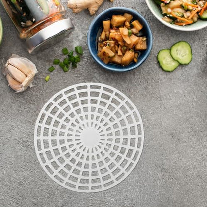 Generic 5pcs Vegetable Press Mesh Plate: Pickling Press Tool - 7" Plastic Presser for Canning Pickled Pepper Kimchi Homemade Sauerkraut – Jar Accessories