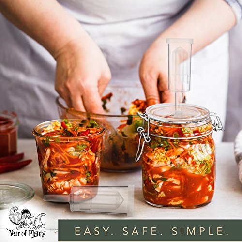 Year of Plenty BPA-Free Airlocks - Set of 6 - Hydrolocks for Fermenting, Brewing, Beer, Wine, Sauerkraut, Kimchi and Other Fermentation Projects (6) - size: 3 Piece