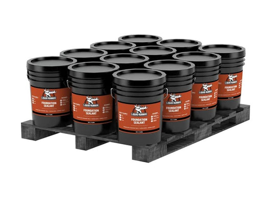 Liquid Rubber Basement and Foundation Repair Sealant - Waterproof Concrete Sealer & Crack Filler - Flexible Coating for Indoor & Outdoor Use - Waterproofing Paint - Black, 12 Pack - size: 5 Gallon - 12 Pack