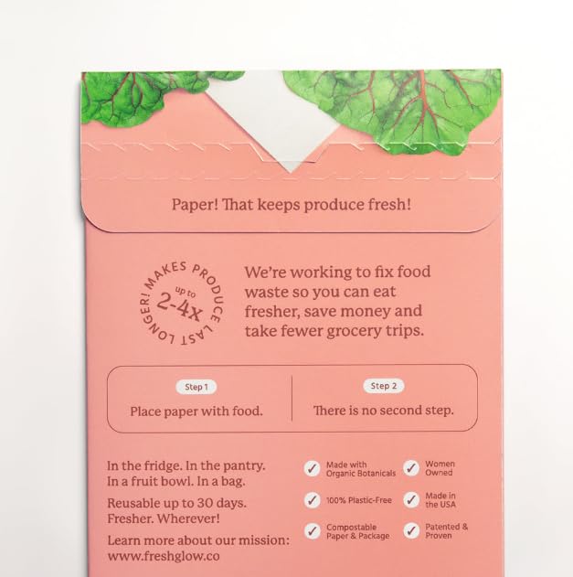 FRESHPAPER Keeps Fruits & Vegetables Fresh for 2-4x Longer, 80 Reusable Food Saver Sheets for Produce (10 Packs), Made in the USA - color: 80 Pack