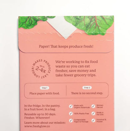FRESHPAPER Keeps Fruits & Vegetables Fresh for 2-4x Longer, 80 Reusable Food Saver Sheets for Produce (10 Packs), Made in the USA - color: 80 Pack