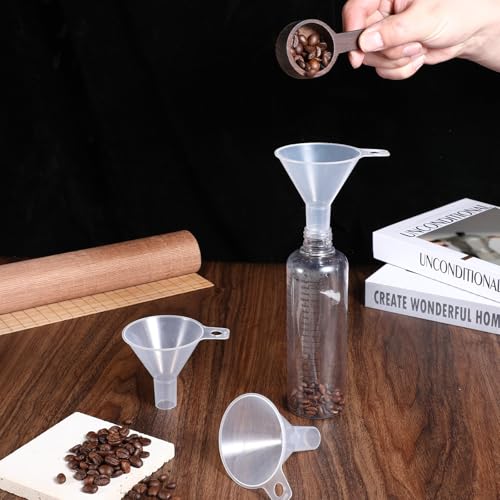 Small Funnels, 4 Pcs 2.56'' Funnels for Kitchen Use Filling Bottles Mini Clear Funnel for Filling Small Bottles Tiny Funnel for Lab, Kitchen, Water Bottle, Powder Oils