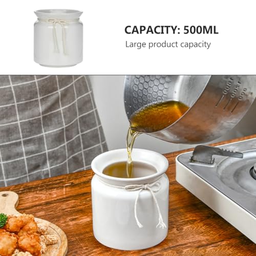 MAGICLULU Ceramic Pickle Jar 500ml Sealed Food Storage Container Kitchen Airtight Kimchi Crock for Fermentation and Preserving Sauerkraut