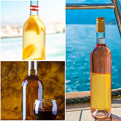 DHSBTLS 12 Pack 500 ml/16 oz Clear Glass Bottles With Cork Lids & Seal Shrink Capsules Caps,Home Brewing Wine & Juicing Bottles For Bordeaux Wine,Beverage, Sparkling Wine,Kefir,Decor | 500ml Home Brewing Bottles with Shrink Capsules, Juicing Bottles for B