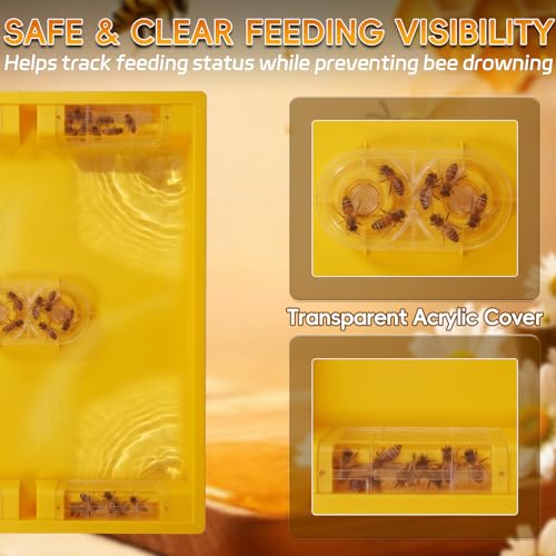 6 Channels Food-Grade Bee Top Feeder, Langstroth 10 Frame Bee Hive Top Feeder for Beekeeping Honey Bee Dry and Wet Feeding