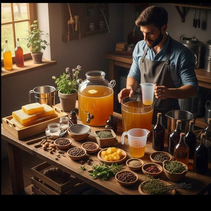 15 Pcs Standard Mead Making Kit - Reusable Make Your Own Mead Kit - Yields 1 Gallon of Mead | Beer Wine Fruit Wine Kombucha Compatibility