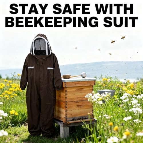 Ventilated Breathable Polyester Beekeeping Suit in Green, Full Body Protective Clothing for Men - Comfortable Fit, Prevents Bee Stings, Ideal for Swarm Commander Use