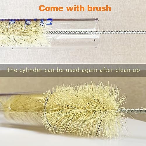 Thick Glass Graduated Cylinder Measuring Liquid Lab Hexagon Base Cylinders Come with Cylinder Brush (Glass, 50ML) - size: 50ml