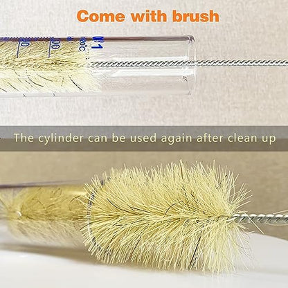 Thick Glass Graduated Cylinder Measuring Liquid Lab Hexagon Base Cylinders Come with Cylinder Brush (Glass, 50ML) - size: 50ml