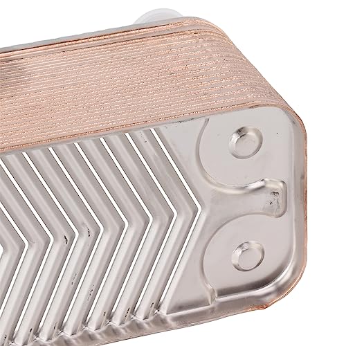 30 Plate Wort Chiller, Stainless Steel Brazed Plate Heat Exchanger Brewing Cooling Hot Liquid Accelerated Cooler for Homebrew Beer Tool NPT 1/2 Inch Thread