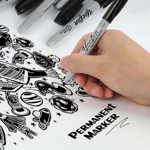 Permanent Markers Ultra Fine Tip, Bulk Pack Of 72 Count Black Permanent Marker Set, Quick-Drying Ink, Works On Plastic, Wood, Stone, Metal And Glass