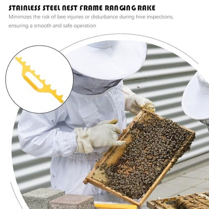 SEWACC Plastic Hive Frame Spacer Beekeeping Tool for Beekeepers, Yellow 8-Frame Deck Spacer for Beehive Frame Spacing and Hive Maintenance