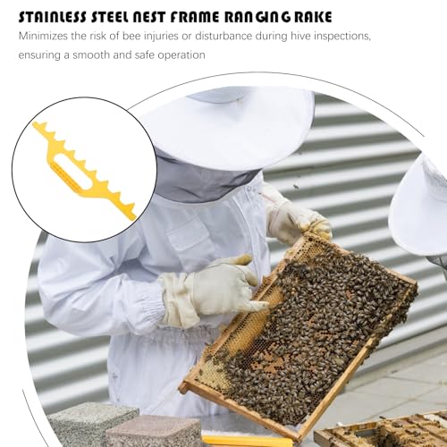Totority Plastic Beekeeping Frame Spacer Tool for Hive Management, Lightweight Yellow 8-Frame Plastic Beehive Spacer for Beekeepers and Honeycomb Spacing